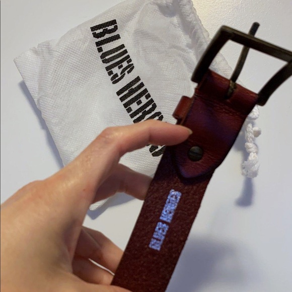 NEW Blue Heroes Genuine Braided Leather Belt - Picture 2 of 4